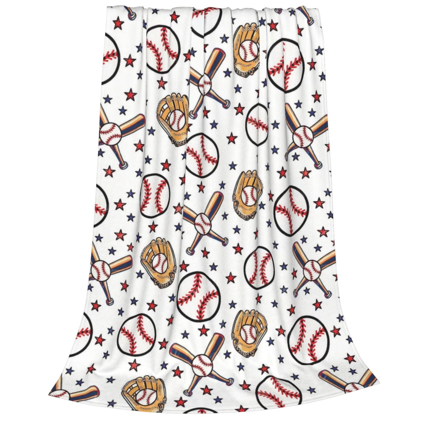 Baseball Blanket, Soft Fleece Throw for Kids, Unique Baseball Gifts Ideas for Boys & Girls Throw Blanket for Home Living Room Couch Bed Chair or Dorm Decor 50x40inches