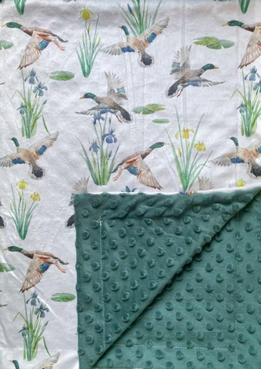 Baby Blanket for Boys Girls Super Soft Double Layer Minky with Dotted Backing Cute Cow Crib Receiving Blanket Bed Throws for Newborns Nursery Stroller Toddler 30 x 40 Inch (Mallard)
