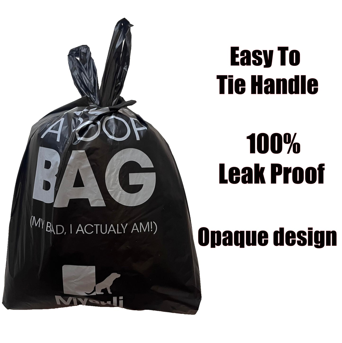 300 Counts Extra Thick Black Biodegradable Pet Poop Waste Bags With Handles for Dogs, Ocean Wind-Scented