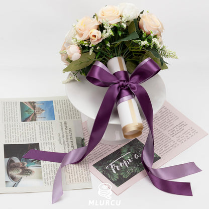Purple Ribbon 1 Inch Lavender, Lilac, Amethyst, Dark Purple Double Faced Satin Ribbon for Flower Bouquet, Gift Wrapping, Wedding Invitation, Bows, Crafts, Gift Bags - 30Yards