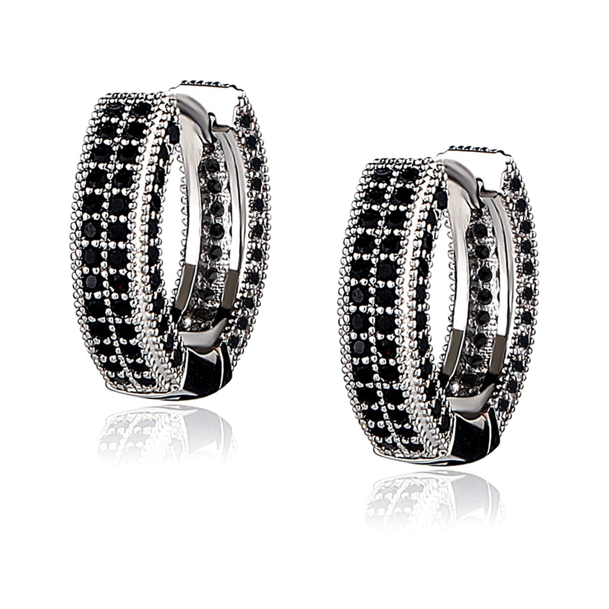 TOPGRILLZ Iced Out Hoop Earrings Cubic Zirconia Huggie Cartilage Cuff Hypoallergenic 14K Gold Plated Luxury Fashion Round Circle Earrings For Men Women-05SH