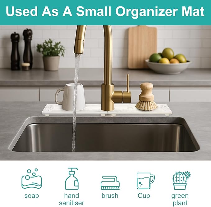 Small White Marble Stone Faucet Mat
