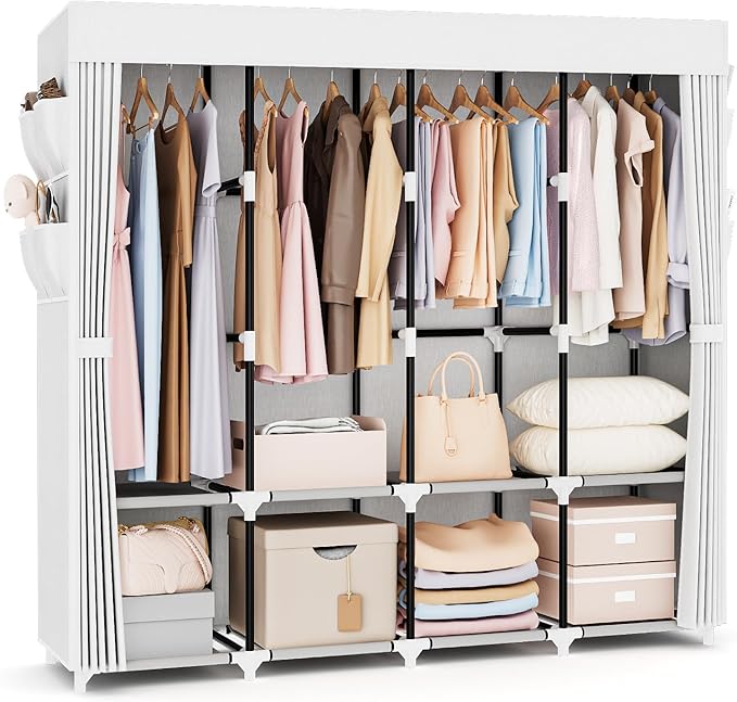 VTRIN Portable Closet for Hanging Clothes 67 Inch Wide Large Capacity Portable