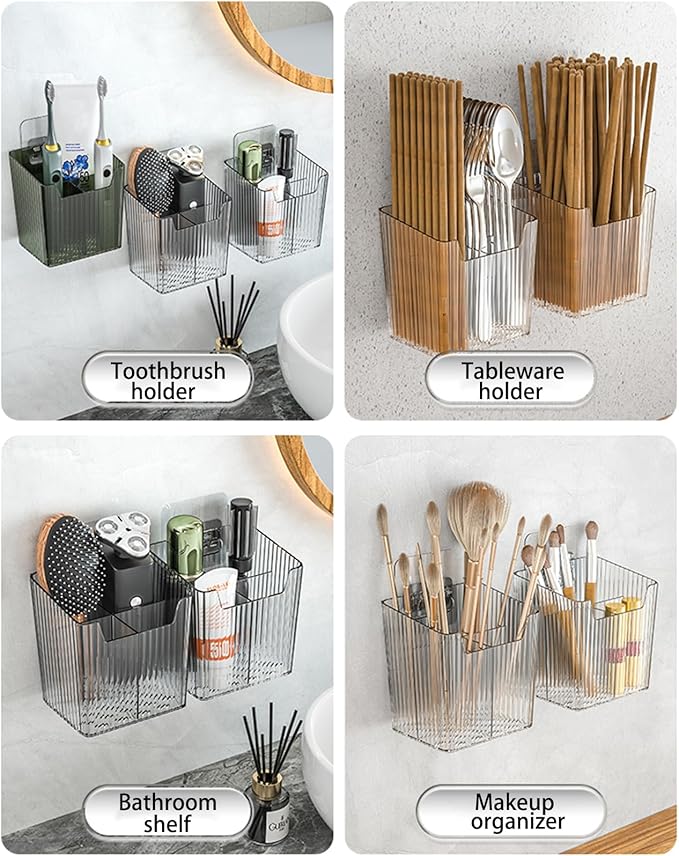 Set Of 2 Storage Organizer Bins Wall Mounted Shower Caddy, Bathroom shelves