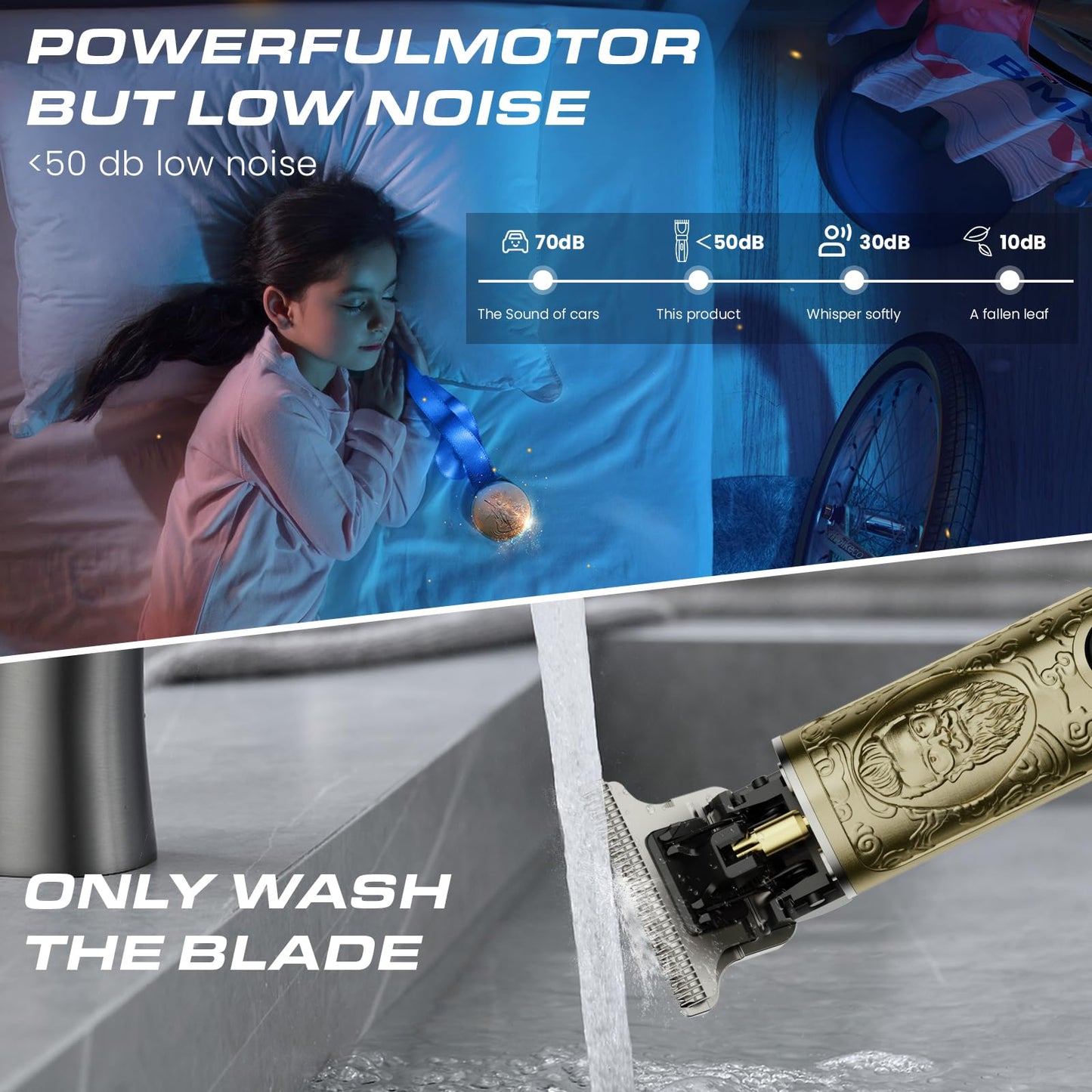 Hair Clippers for Men, Professional Hair Trimmer Barber Cordless Zero Gapped Hair Clippers with LCD Display, Mens Gifts Beard Trimmer T Liners Shavers Edgers Clipper for Hair Cutting - Gold