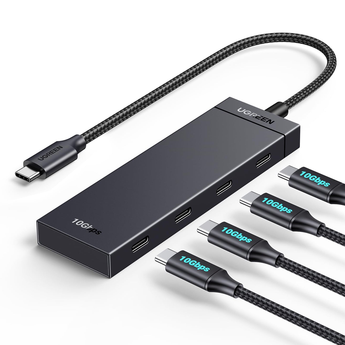UGREEN 10Gbps USB C Hub, Splitter with 4 USB-C Ports, 30CM Cable, USB 3.2 Hub Multiport Adapter Compatible with MacBook Pro, MacBook Air, iPad Pro, iPad Mini 6 and iPhone 15/16/17, Plug and Play