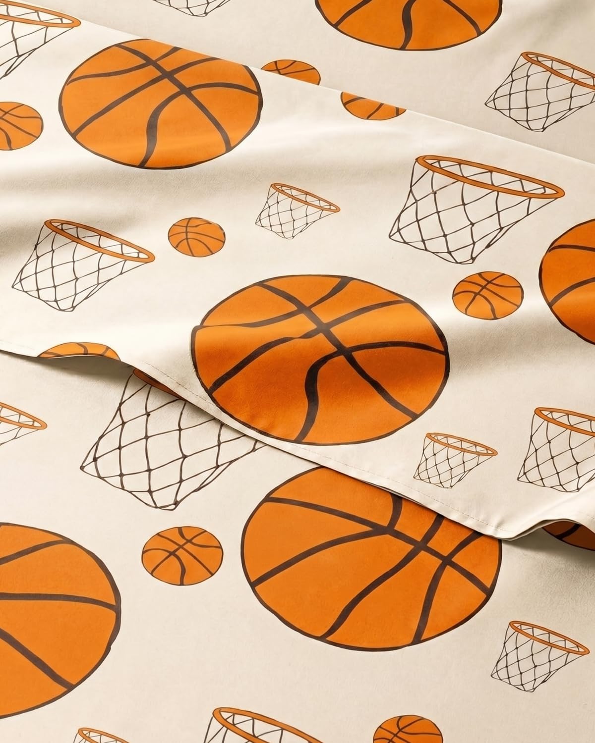 CGK Unlimited Kids Basketball Full 4 Piece Sheet Set - Boys, Girls, Teens, Toddler - Easy Fit with Deep Pockets - Soft, Cooling & Breathable Sheets - Cute, Cozy, Fade & Wrinkle Free - Machine Washable