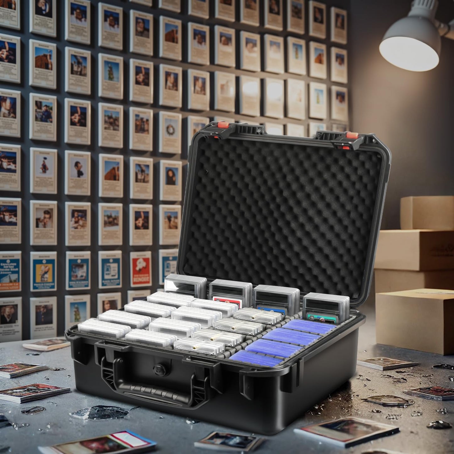 Graded Card Case Storage Box: Trading Card Storage for PSA BGS SGC Toploaders with 12 Dividers, Sports Cards Cases for Baseball Football MTG Slab Holder Collector Gift Carry Organizer Display（800+）
