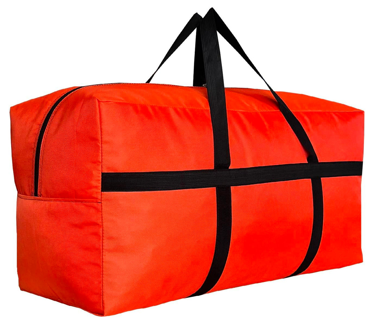 DoYiKe Extra Large Storage Duffle Bag with Zippers and Handles, Orange Big Foldable Duffle Bag for Travel-130L