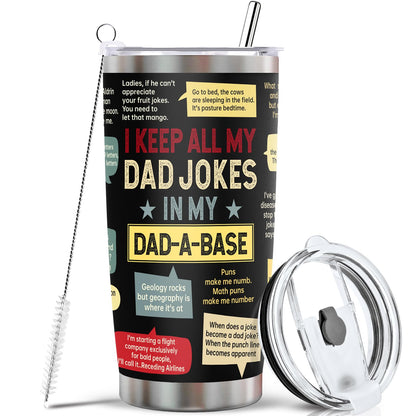 Ulrhpc Christmas Gifts for Dad Men：Dad Joke 20oz Tumbler Birthday Gifts for Dad Men Adults Grandpa Husband Stepfather Present Decorations on Fathers Day Christmas Thankgiving