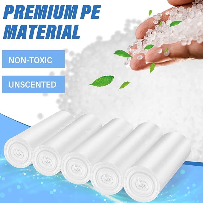 Small Trash Bags, Magesh 1.2 Gallon Trash Bags/Garbage Bags, Strong Wastebasket