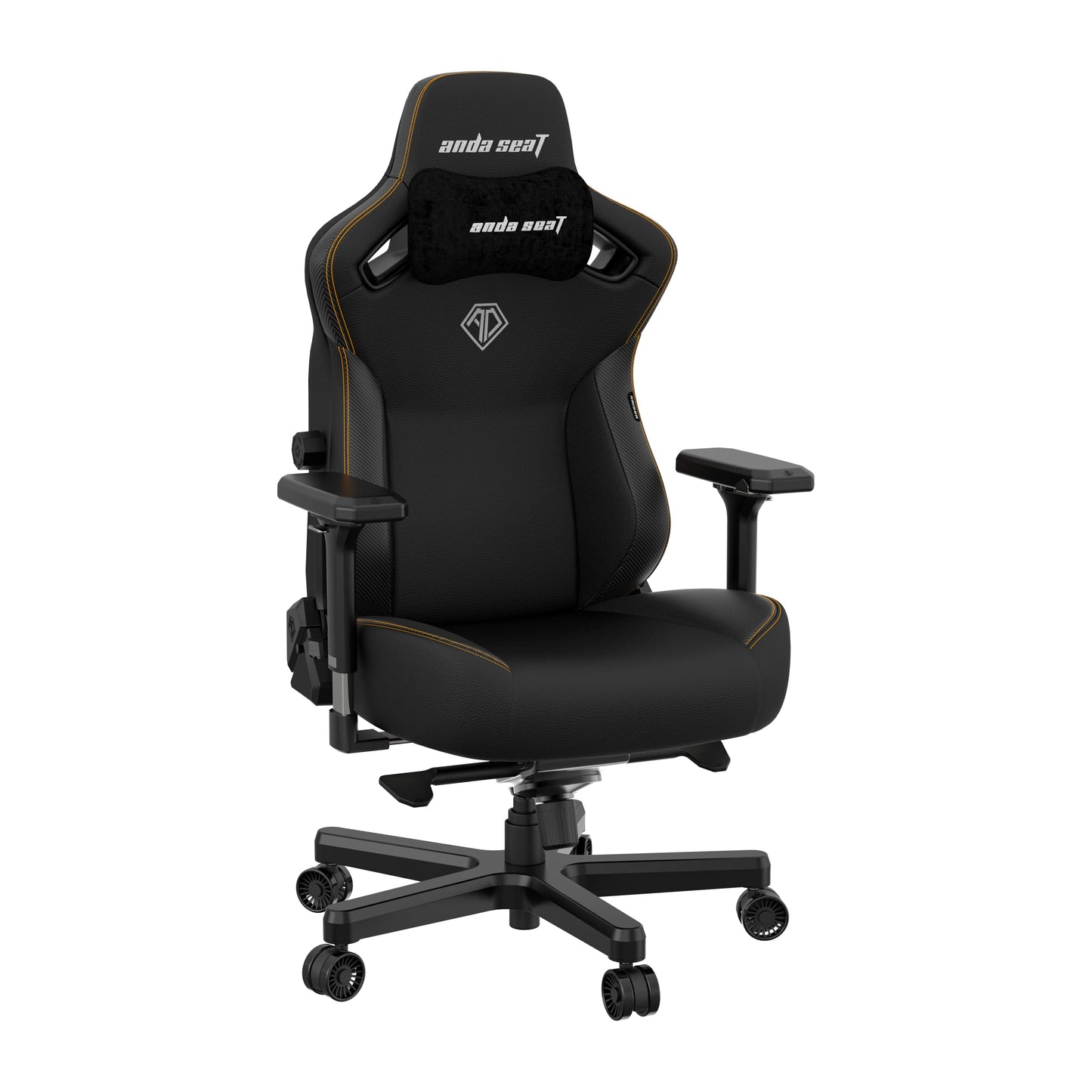 Anda Seat Kaiser 3 Large Gaming Chair for Adults - Ergonomic Black PVC Leather Gaming Seat with Lumbar Support, Comfortable Office Chair with Neck Support - Heavy Duty Wide Computer Seat