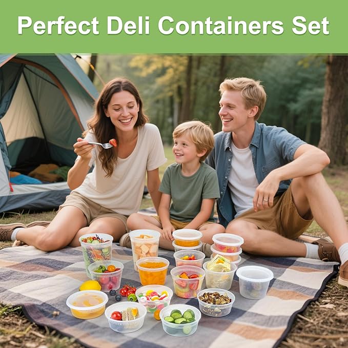 40 Sets Deli Containers with Lids 32 oz, Leak-Proof & BPA Free Airtight Takeout