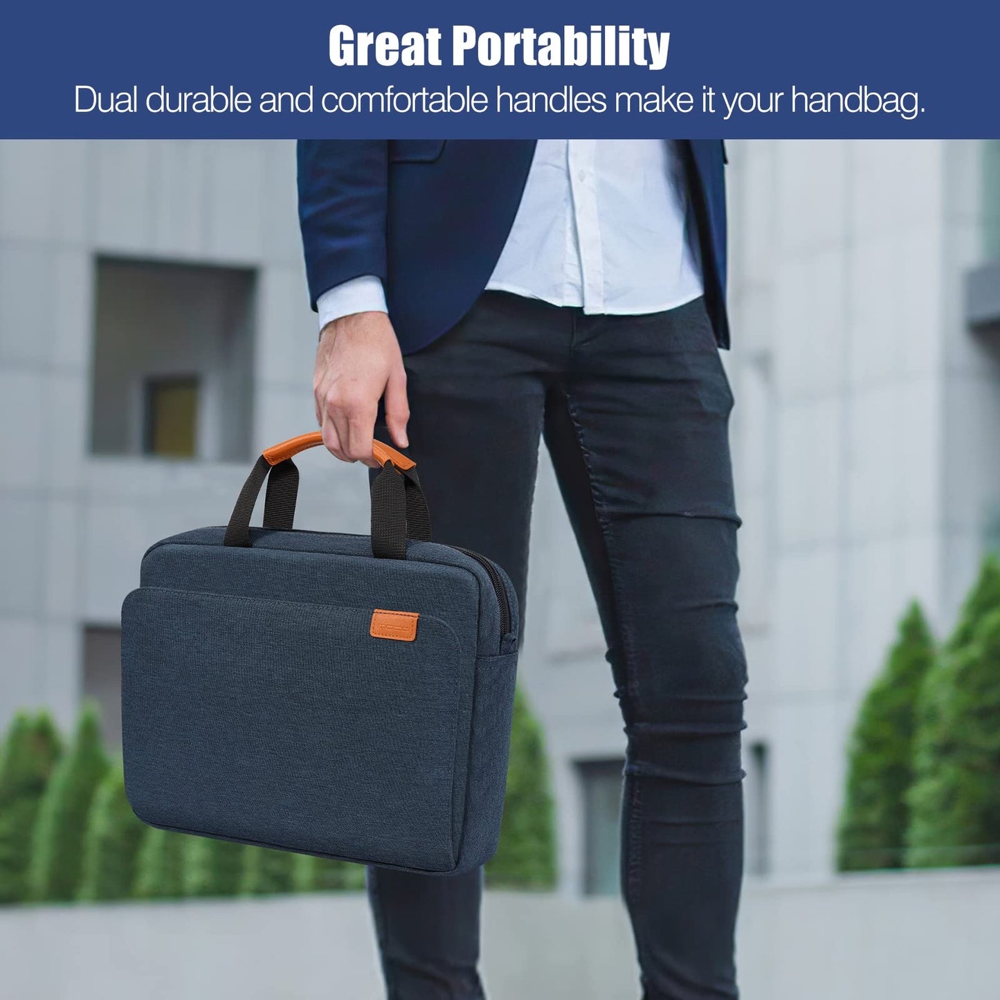 MoKo 9-11 Inch Tablet Sleeve Case, Protective Handle Shoulder Bag Fits 11inch iPad Air M3, iPad A16 2025, 10/9/8/7th 10.2, iPadPro 11, Tab S8/S9 11", Surface Go 2/3 10.5, Indigo