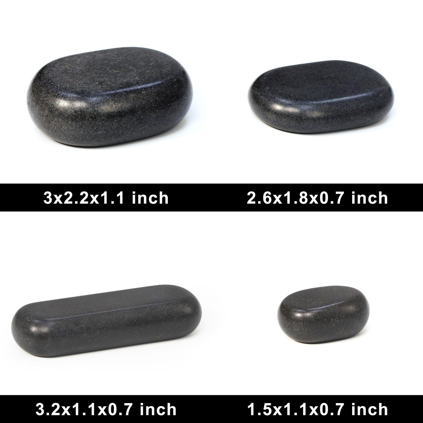 Master Massage 28 Piece Essential Hot Stone Massage Stone Set Kit Package for Professional or Home Spa Stone Therapy, Healing, Pain Relief-Basalt Rock