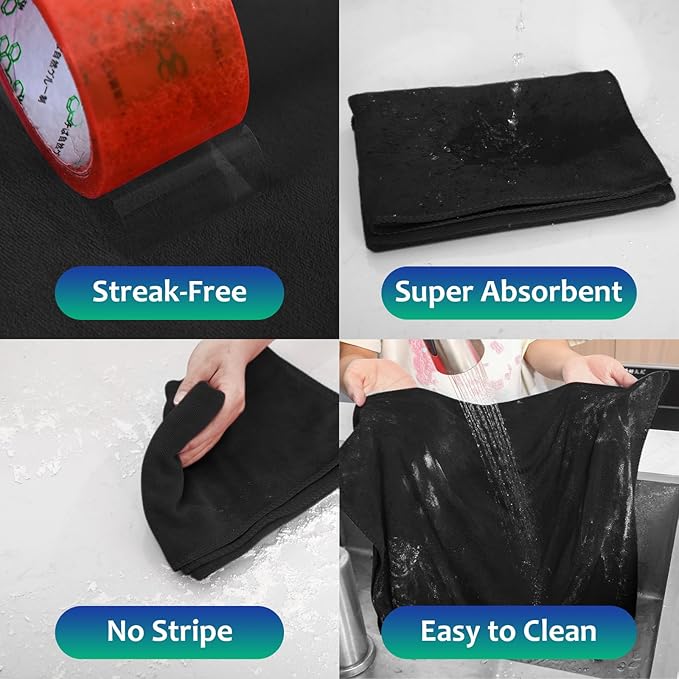 Newwiee 3 Pcs Extra Large Microfiber Cleaning Cloth 30" x 20" Washable Reusable