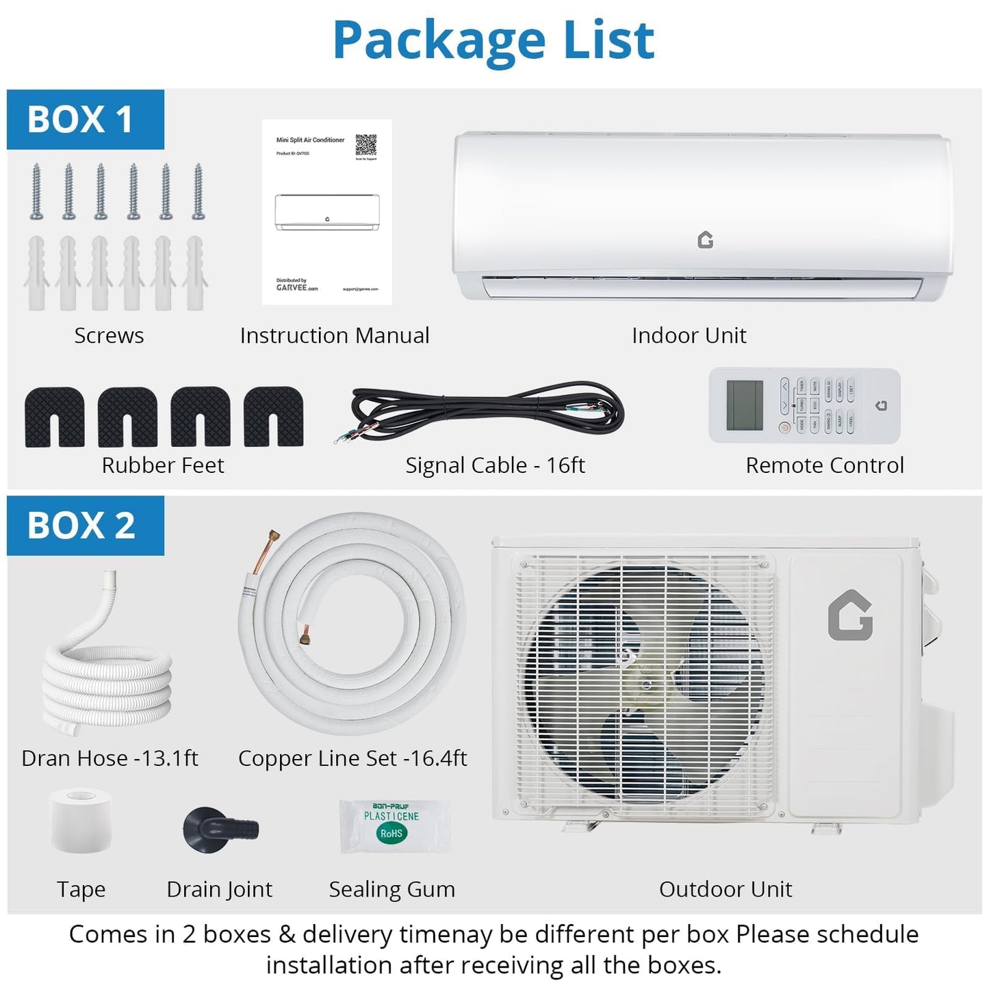 9000 BTU Mini Split Air Conditioner & Heater, 20 SEER2, Inverter, WiFi-Enabled, 230v, Ductless AC Unit with Heat Pump, Pre-Charged Condenser, Installation Kit, Compatible with Alexa/