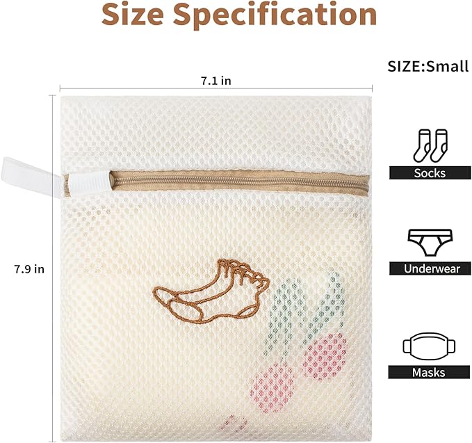 3 Pack Sock Laundry Bags by MDSXO- Small Durable Lingerie Delicates Bag