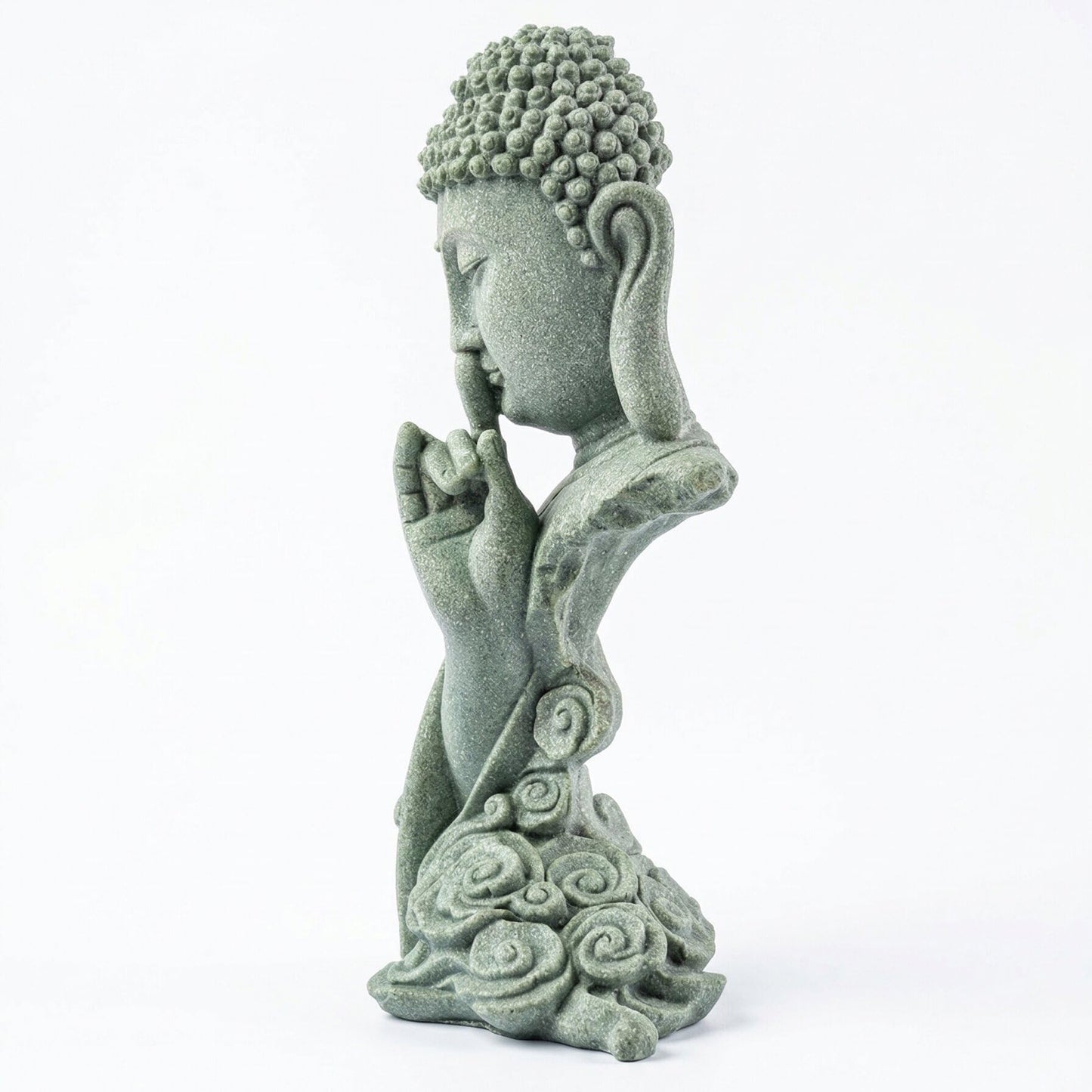 buddha head statue Natural sandstone material for aquarium decorations garden statue zen ornament outdoor courtyard decor meditation fish tank indoor Feng Shui Gift (7.8''H-Meditation Buddha)