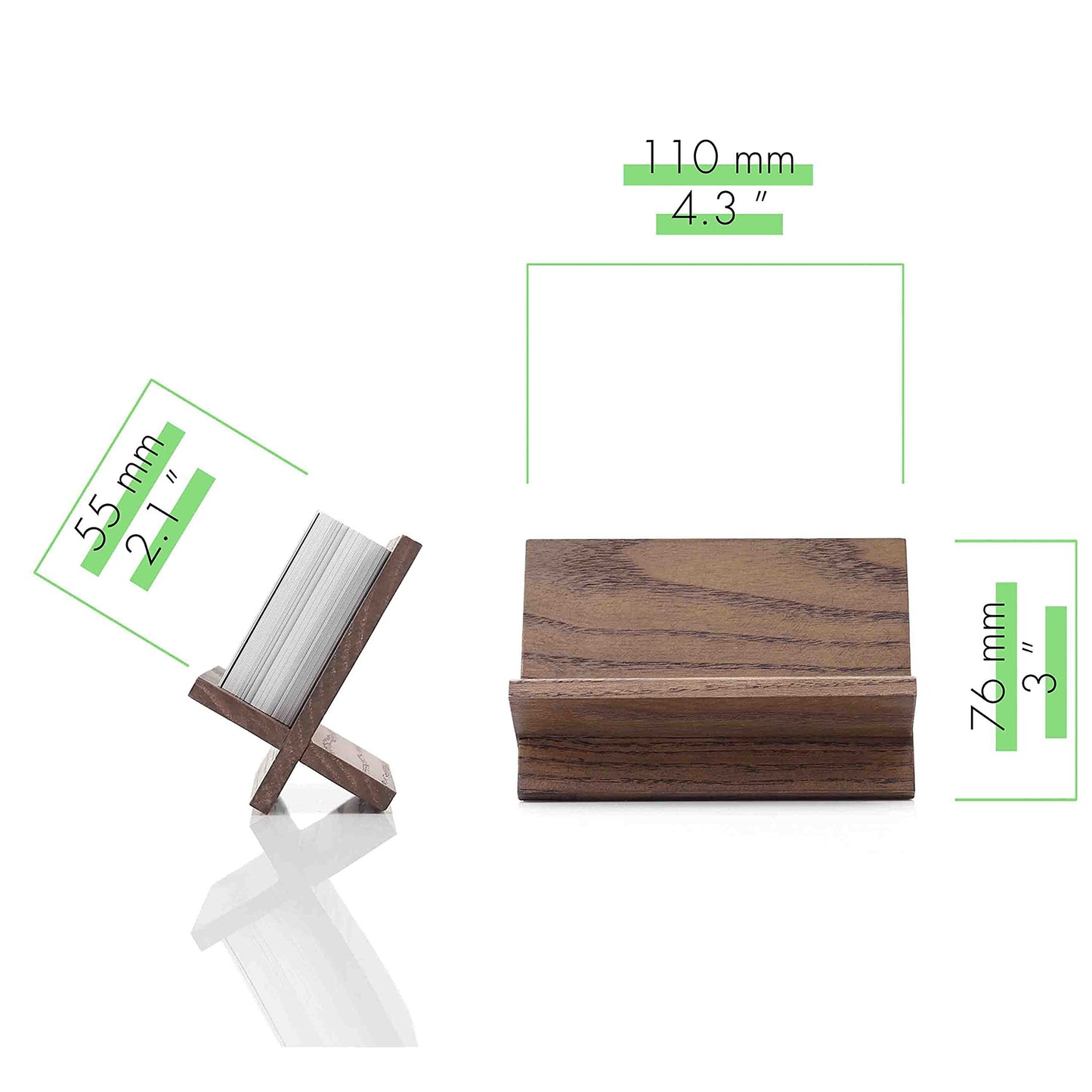 TOROS store Business Card Holder for Desk - Brown Wood Small Cards Holders, Professional Desktop Business Card Stand Display, Wooden Name Card Holder