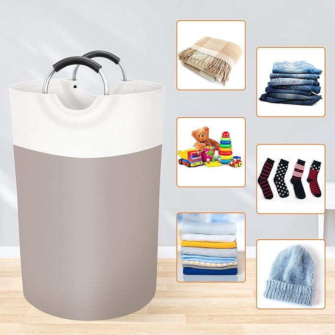 BlissTotes 75L Laundry Basket, Freestanding Laundry Hamper, Collapsible Dirty