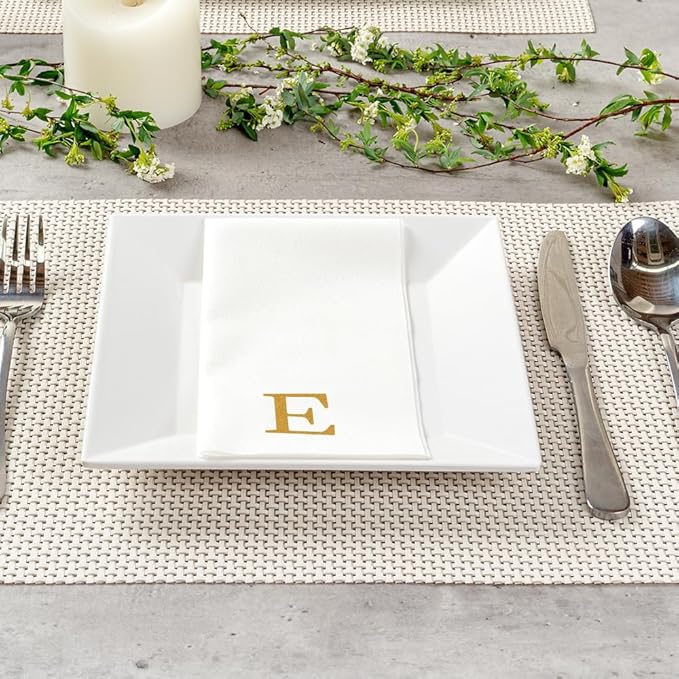 Luxenap 15.8 X 7.9 Inch Linen-Feel Guest Towels, 50 Lettered Hand Towels