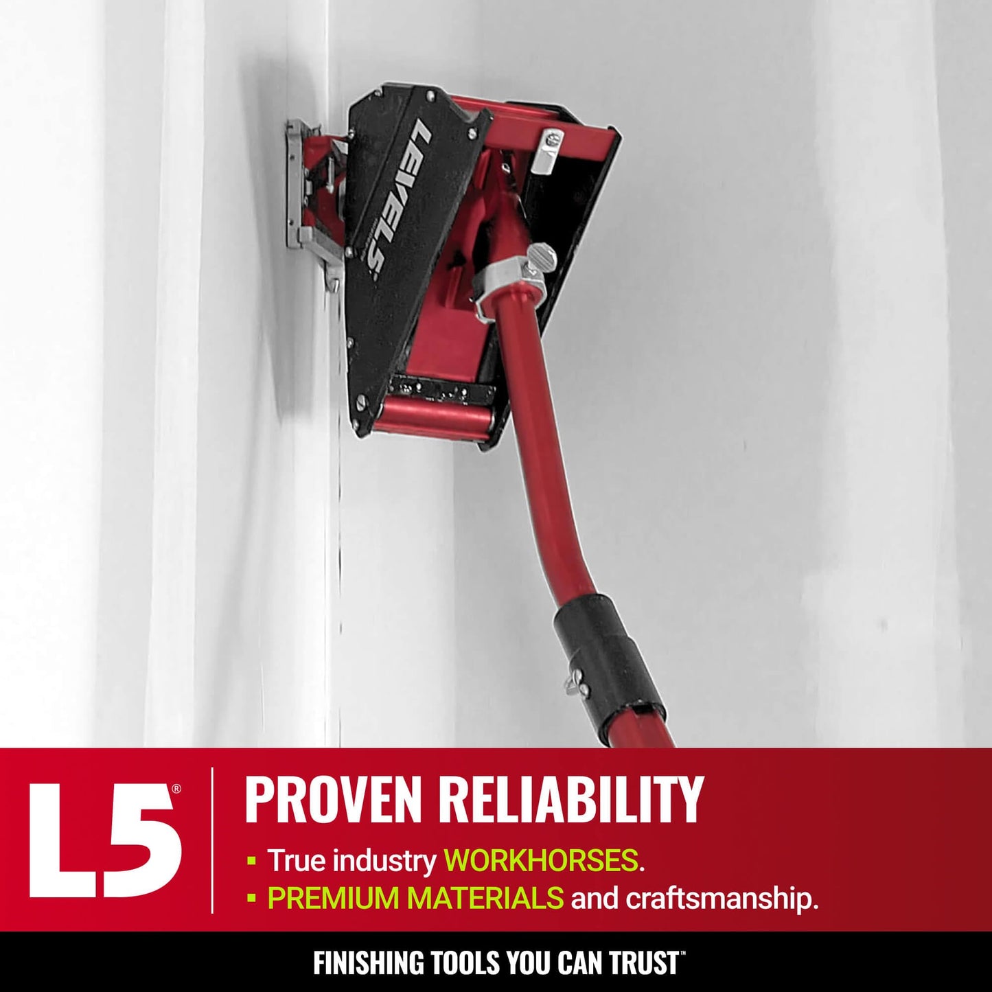 Drywall Finishing Set - LEVEL5 | Pro-Grade | 10/12" Flat Boxes, Corner Roller, 3" Corner Finisher, 7" Corner Applicator, Handles, Compound Pump + Filler | Sheetrock Gyprock Wallboard | 4-602