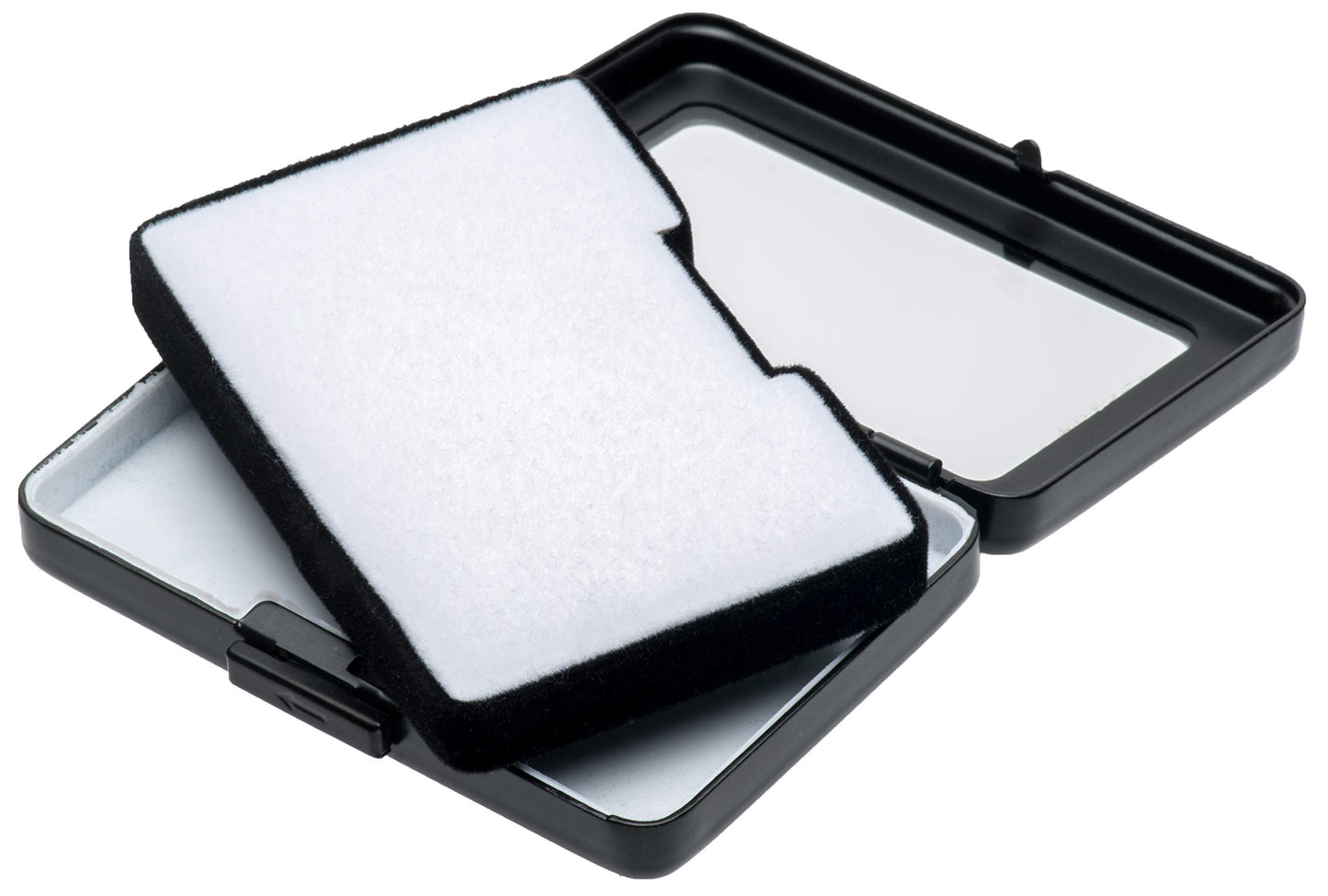 Giftop Glass Top Loose Diamond or Gemstone Display Box Case Holder Show Container Metal (Black Large Rectangle)