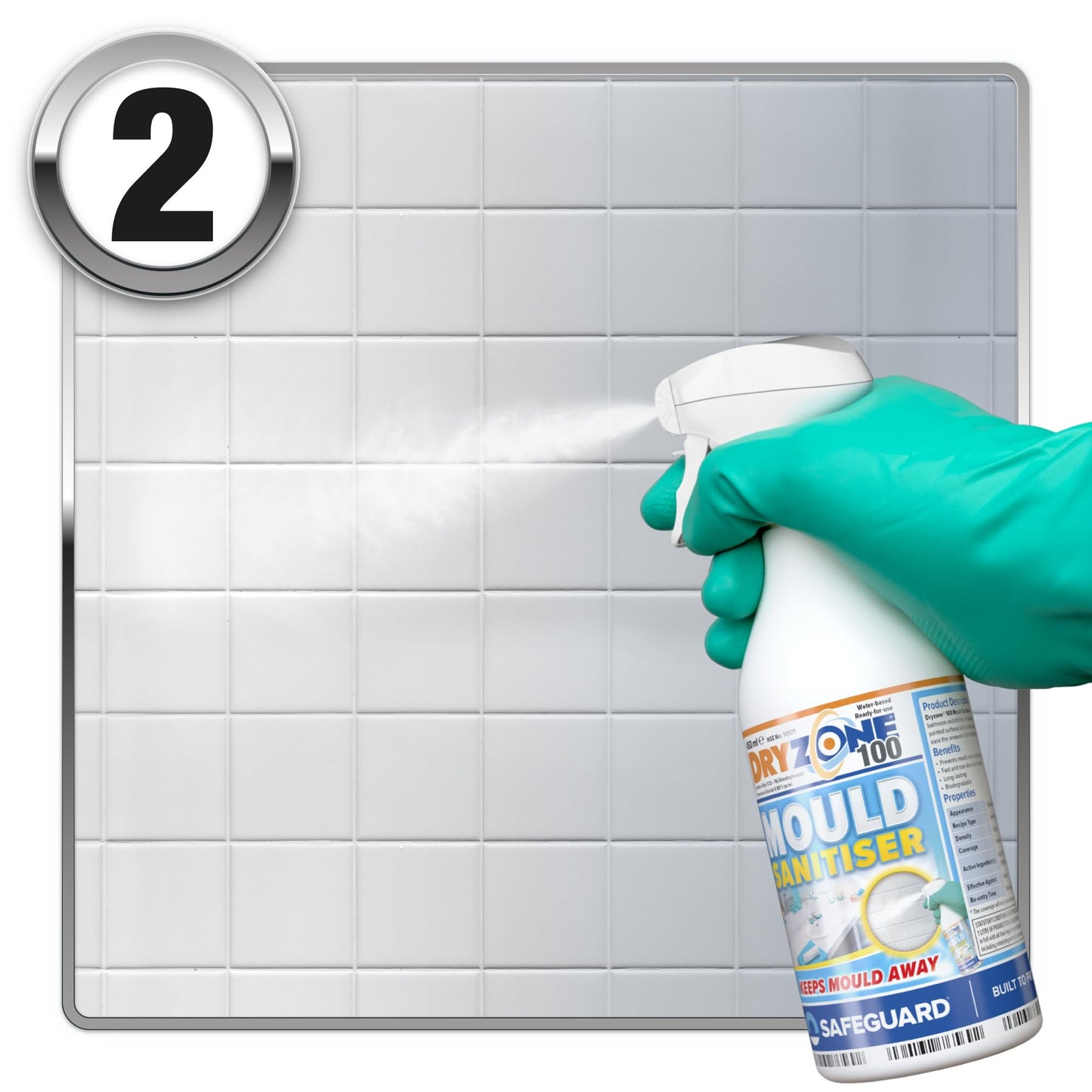 Dryzone Mould Remover and Prevention Kit (3 x 450ml spray) – The definitive long-term solution to Mould. Dual-Action Mould Remover & Sanitiser Spray.