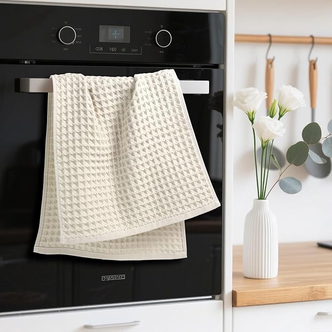 Jacquotha Waffle Hand Towels 2-Piece – Cotton, Quick Dry, Lint Free, 13” x 29”