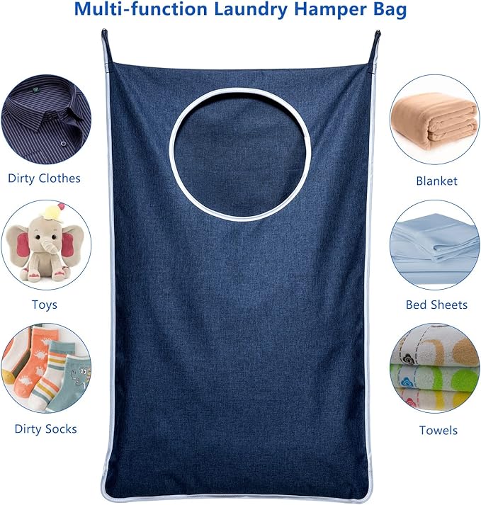 KEEPJOY 2 Pack Large Hanging Laundry Hamper Bag, 35x21.6 Inch Oversized Clothes