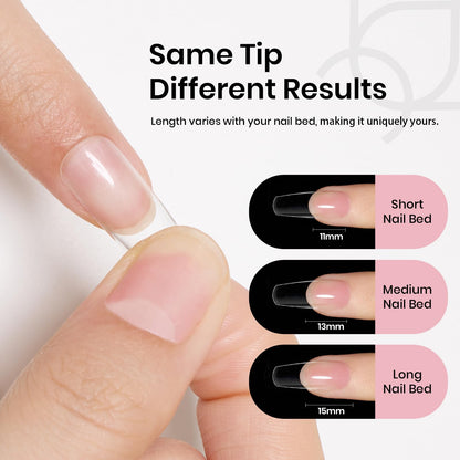 Beetles Gel Nail Extension Kit Almond Shape, Easy 9 in 1 Glue Uv Led Set Etch X Nail Tips Short Almond Half Matte Tips, Gift for Women & Girls, 504 pcs
