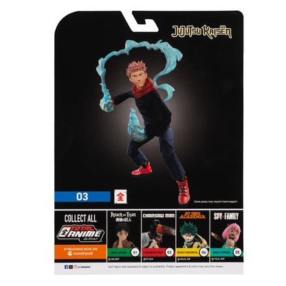 Total Anime Jujutsu Kaisen Yuji Itadori - 6.5-Inch Figure with Swappable Faceplates, Alternate Hands, and Energy Effects