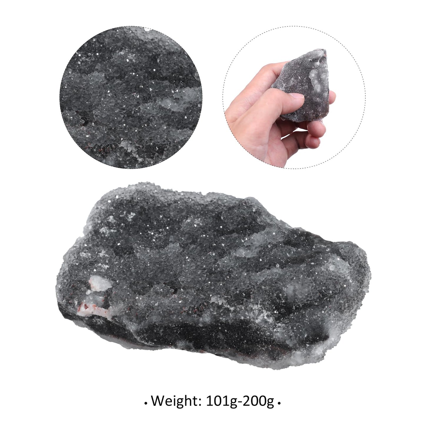 SUNYIK 100-200g Natural Raw Rock Sphalerite Crystal Specimen Irregular Rough Mineral Stone for Aromatherapy, Home Office Decor, Meditation, Healing Energy, Spiritual Collection