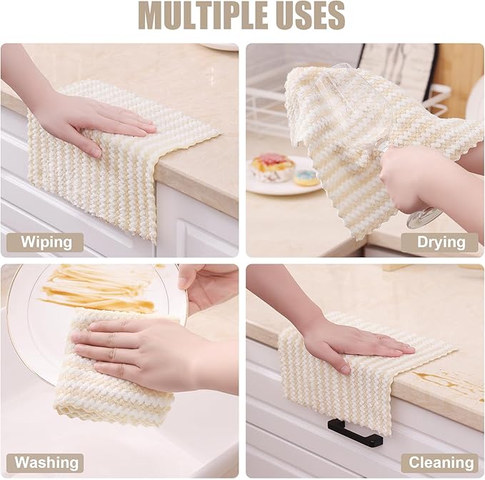 Homaxy 12 Pack Kitchen Dish Cloths, Ultra Soft and Absorbent Dish Towels