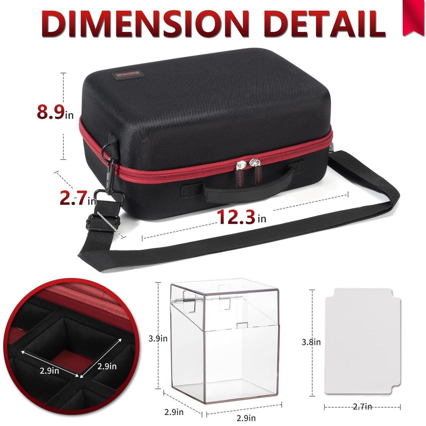 NIFUYOP Trading Card Storage Box with Carrying Case, 6 Clear Commander Deck Box Hold 540+ Double Sleeved Cards, Travel Card Organizer with 12 Dividers for MTG, TCG, YuGiOh, Sports, Magic Cards