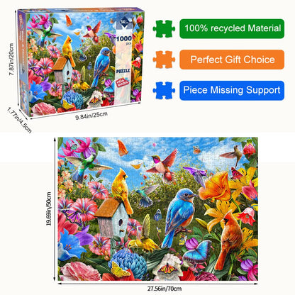 Birds and Flowers Jigsaw Puzzle 1000 Piece Landscape Jigsaw Puzzles for Adults 1000 Pieces Nature
