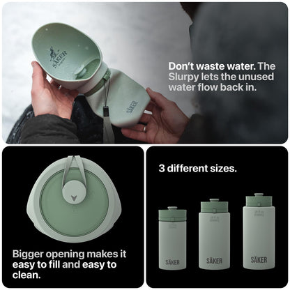 SÄKER Portable Dog Water Bottle, Collapsible Water Bottle for Dogs Perfect for Walking, Hiking and Outdoors | Works as a Portable Water Bowl | Designed in Montreal - 350ml