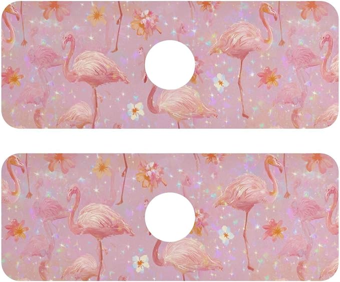 Kitchen Sink Splash Guard 2 PCS 14.7 Inch Sink Faucet Mat Splash Guard