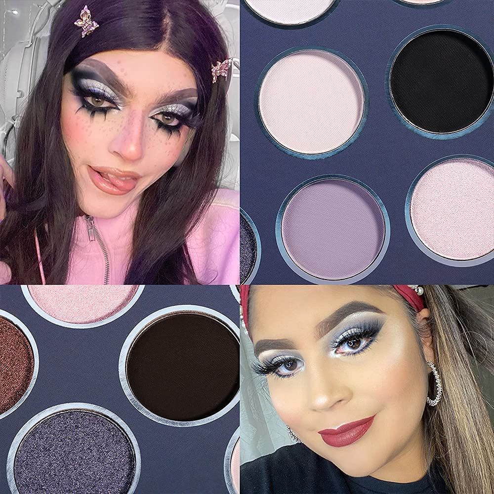 DE'LANCI Smokey Grey Eyeshadow Palette, Black Gray Smoky Eye Shadow Pallet Goth Halloween Makeup, Matte Shimmer Neutral Silver Eyeshadow Pallets, Long Lasting Natural Nude Makeup Palette, Cruelty Free