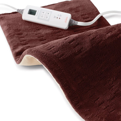 Sunbeam Contoured Heating Pad for Neck & Shoulder Pain Relief with Auto Shut Off Moist Heating Option 22 x 19 Grey