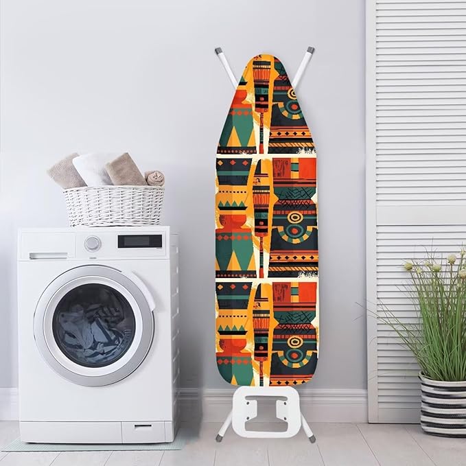 Ethnic Tribal Print Ironing Board Cover Vintage Geometric Zigzag Standard Size
