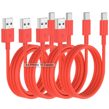 Car Carplay Cable for iPhone 17 16 15 Charger Cord,3/3/6/6FT USB A to USB C Cable for iPhone 17 Pro Max/16 Pro/15 Plus Charger,USB C Car Charger for Apple 17 Air/16 Pro Max/16e/15/iPad Pro