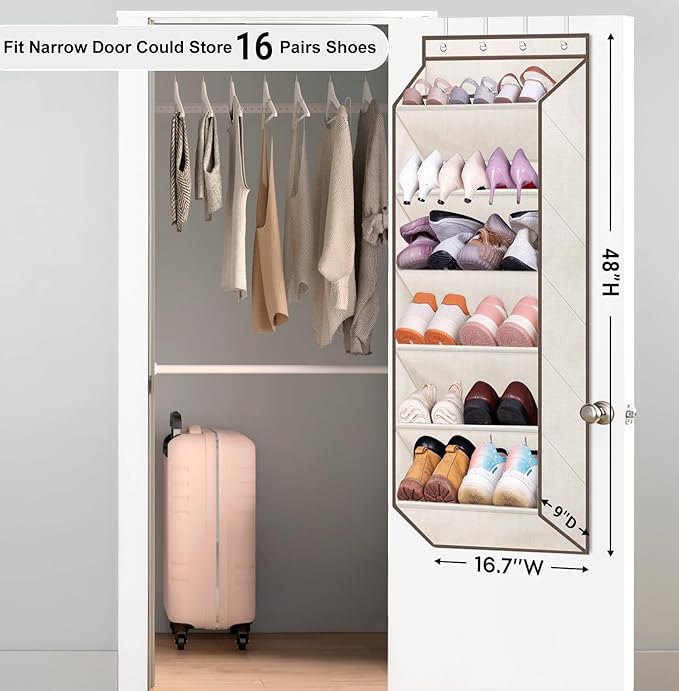 SLEEPING LAMB Shoe Rack for Door, Kids Door Shoe Organizer for Closet hanger