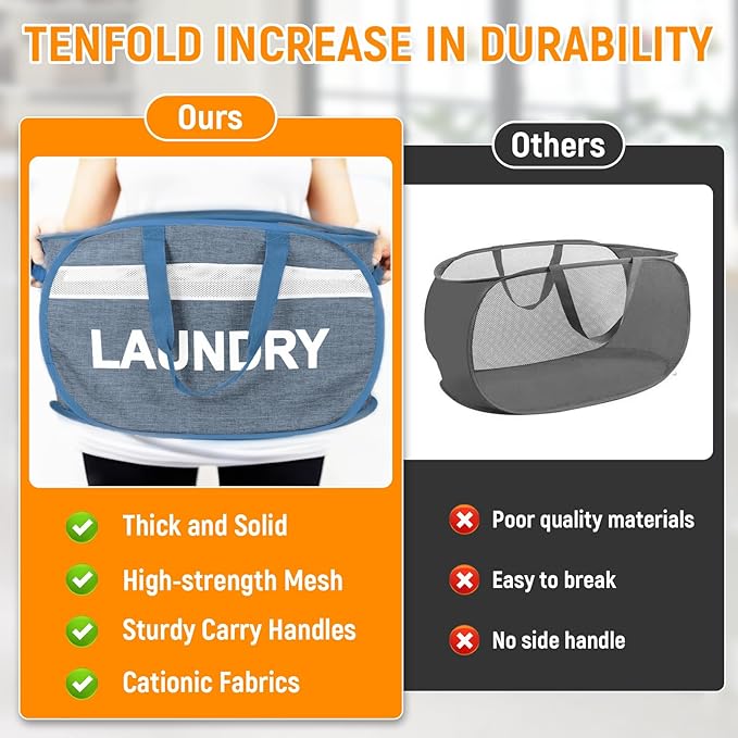 Collapsible Laundry Baskets, Foldable Laundry Basket