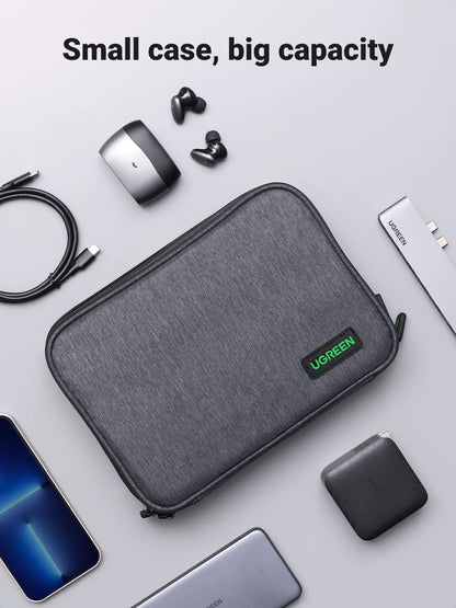 UGREEN Travel Accessories, Portable Bag Electronics Organiser Large Capacity Tech Pouch Compatible with Small Gadget USB Charging Cable Charger Adapter Power Bank Hard Drive SD Card(M)