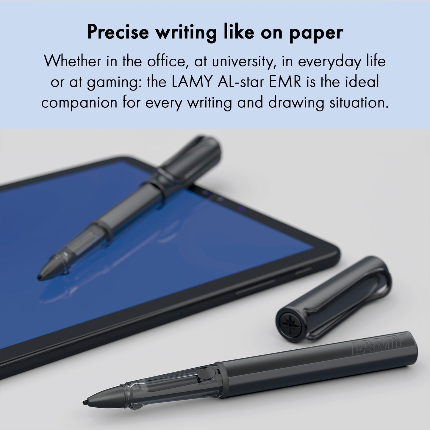 Lamy AL-star EMR black (POM tip) - Stylus Pen for many Android devices - Touchscreen pen with ergonomic grip - precise writing & drawing on digital media - with function button