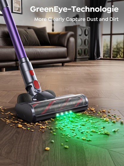 SMOTURE Cordless Vacuum Cleaner, 600W 50KPA Stick Vacuum with Touch Screen, Up to 65 Mins Runtime, Self-Standing Vacuum with Auto Mode, Lightweight Vacuums for Hardwood Floor Carpet Car Pet Hair