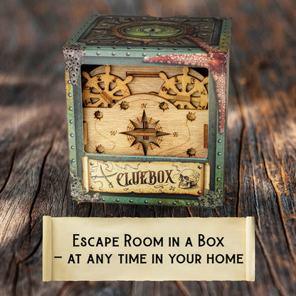 iDventure Cluebox - Davy Jones Locker - Escape Room Puzzle Box - 3D Wooden Puzzle for Adults - Brain Teaser - Birthday Gift for Men - Money Box