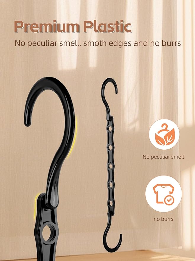 HOUSE DAY Space Saving Hangers Black, 16 Pack, Smart Closet Organizer Space
